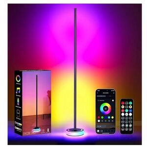Smart Corner Floor Lamp w/ Customizable Colors and Music Modes, NIB